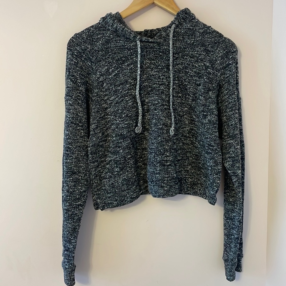 Cropped hoodie sweater, decent condition, a few lose strings
